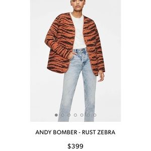 ANINE BING Andy Bomber Zebra Rust